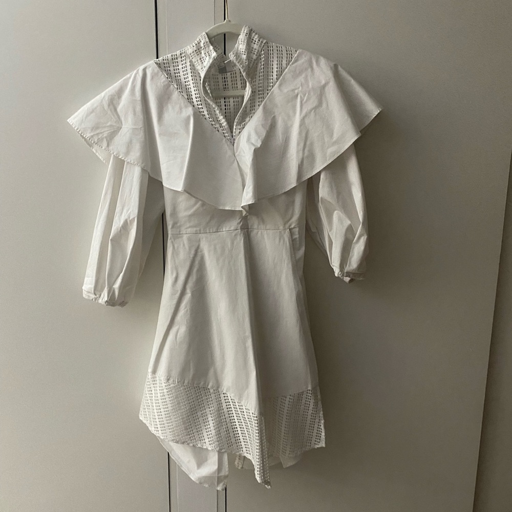 White collar mini dress